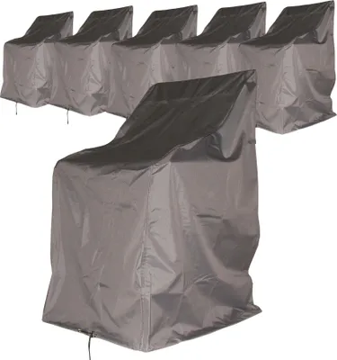Produktbild von 6 x Schutzhülle Stuhlhülle Stapelstuhl Dinnersessel Klappstuhl Sessel Schutzhaube Abdeckplane Grau