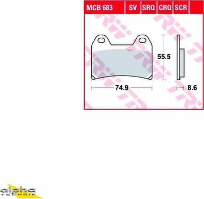 Image de TRW Plaquette de frein Trw Sinter Mcb 683 Sv