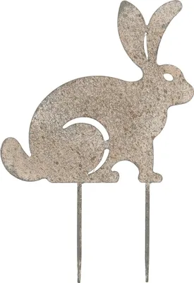 Produktbild von Clayre & Eef Gartenspieá Kaninchen 28x1x41 cm Grau Metall
