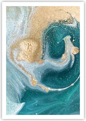 Produktbild von Poster - Poster ohne Rahmen - Golden Türkis Hintergrund - 70x100 cm - Wand Bild - Wanddeko - Wandbilder - Kunstposter - Wandposter - Bilder - Kunstdruck - Wanddekoration - Wandbild - P2XPA70x100-4969