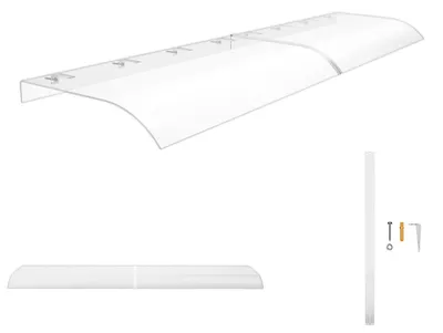 Produktbild von Vordach Türvordach Haustürvordach - 50 x 200 cm - Transparentes PET - 3,5 mm - Für Tür, Fenster und Balkon