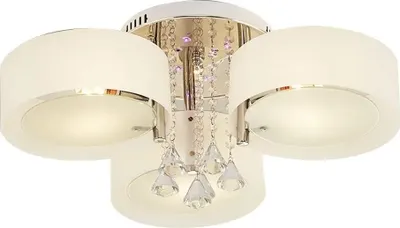 Produktbild von Kristall-Deckenlampe, Fernbedienung, RGB-Beleuchtungsoptionen, 3 Lampen, WEISS
