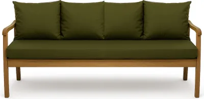 Produktbild von Gartenkissen Set grün – 170x60 + 4x50x56 cm Gartenkissen für ein 2-3-Sitzer-Sofa  Weiche Auflagen für Rattan/Polyrattan – Abnehmbare Bezüge