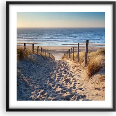 Produktbild von Gerahmtes Poster - Schwarzer Rahmen - Meer Strand Düne - 50x50 cm - Wand Bild - Wanddeko - Wandbilder - Kunstposter - Wandposter - Bilderrahmen - Bilder - Kunstdruck - Wandbild - P2BAC50x50-3612