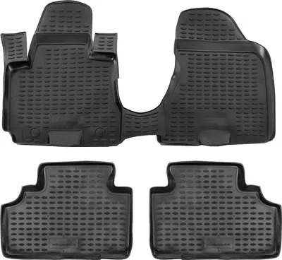 Produktbild von J&J AUTOMOTIVE | 3D Design Gummimatten Gummifußmatten Für Hyundai Tucson 2004-2009, Schwarz, Anti-Rutsch, Ohne Geruch, mit Tunnel, Allwetter, 3cm Hoher Rand
