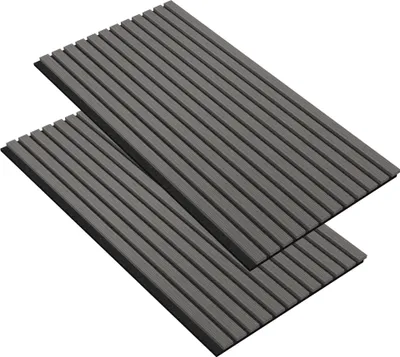 Obrázok produktu pre JOIEYOU 2 kusy akustických panelov 120x60 cm stenové panely drevené drevené panely stenová zvuková izolácia s drevenou dýhou Akustický panel stenové obklady zvukovo izolačné panely lamelové steny, čierna