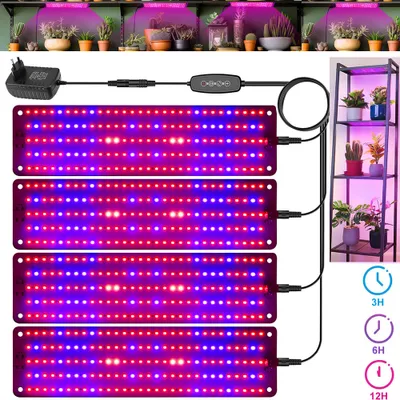 Obrázek produktu pro Rostlinná lampa LED plné spektrum rostlinné světlo pro zakládání semen 600 LED rostlinné světlo rostoucí světlo pro pokojové rostliny s časovačem 3/6/12H