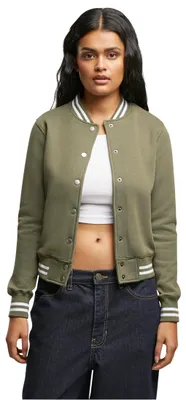 Productafbeelding van Dameshoodie Urban Classics, model College Sweat Jacket, kleur olijfgroen/olijfgroen - maat S