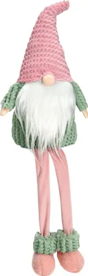 Produktbild von Wichtel Kantenhocker 2er Textil Weihnachts-Figuren Grün, Pink 70 cm