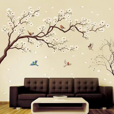 Produktbild von Famanu Wandsticker Bunte Blumen für Kinderzimmer - Rosa
