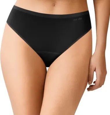 Produktbild von Nur Die Alles Unbeschwert Slip saugstarke diskrete Hygienewäsche waschbar & wiederverwendbar aus Baumwolle Damen, schwarz, 44/46