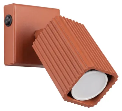Immagine prodotto di Applique RAYO ocra rossa con interruttore 1xGU10 10W alluminio 16x16x8cm Sollux Lighting