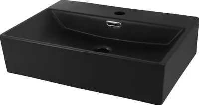 Immagine prodotto di LuxeBath Lavabo da appoggio Square, 51,5x36x13 cm, nero opaco, in Vetroceramica