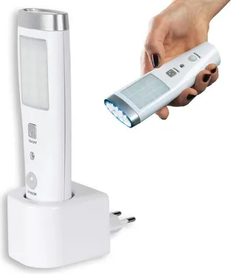 Produktbild von Umgebungslicht, 4-in-1, multifunktionales LED-Bewegungsmelder-Notnachtlicht, wiederaufladbare Taschenlampe, 3,7-V-Batterie, Weiß