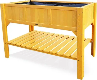 Immagine prodotto di Aiuola rialzata con ripiano 119 X 57 X 90 Cm Giallo - 2854