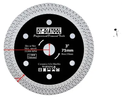 Obrázok produktu pre Diamantová rezná doska, presné rezanie, všestranné použitie, 75 mm, 10 kusov