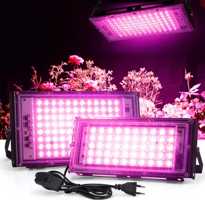 Produktbild von 50W Pflanzenlampe LED Vollspektrum Grow LampeZimmerpflanzen Wasserdicht Wachstumslampe Strahler mit Schalter EU Stecker