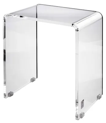 Produktbild von Duschhocker Badhocker Sitzhocker - Transparent - 42 x 47 x 30 cm - 15 mm Acryl - Belastbar bis 150 kg