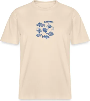 Produktbild von Spreadshirt Fische Sommer Seaside Urlaub Meer Illustration Stanley/Stella Uni Bio T-Shirt, S, Weißgrau