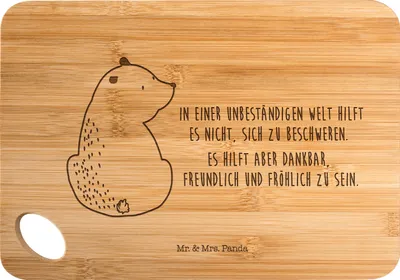 Produktbild von Mr. & Mrs. Panda Frühstücksbrettchen Bär Schulterblick - Transparent - Geschenk, Frühstücksbrett, Bärenliebe, holzschneidebrett, Weltansicht, Motivation, Brett, Holzbrett