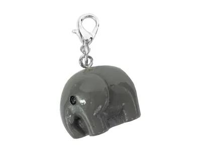 Produktbild von Elefant Charm Anhänger Bettelanhänger Miniblings Afrika Tier Kunststoff grau