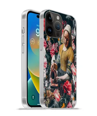 Produktbild von MuchoWow® Handyhülle Schutzhülle Hülle für Apple iPhone 14 Pro - Softcase Milchmädchen - Vermeer - Blumen Silikon Softcase Handy Hülle - Umschlag