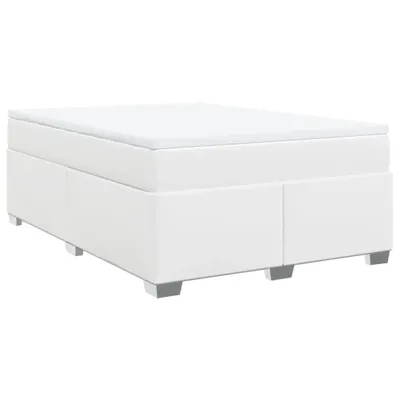 Produktbild von vidaXL Boxspringbett mit Matratze Weiß 160x200 cm Kunstleder