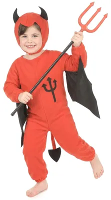 Produktbild von Süsses Teufelskostüm für Kinder rot-schwarz - 92/104 (3-4 Jahre)