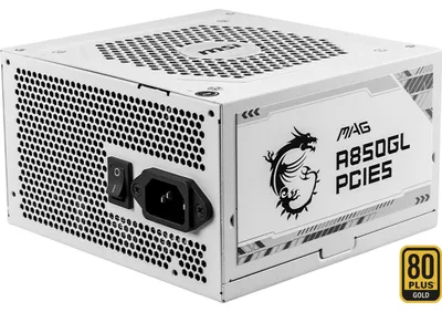 Obrázok produktu pre MSI MAG A850GL PCIE5 WHITE - Napájací zdroj (interný)