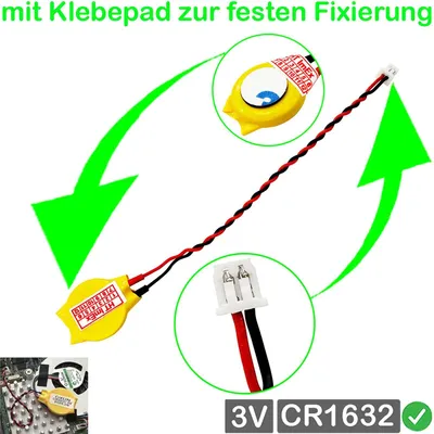 Produktbild von CR1632 RTC Bios CMOS Batterie Anschluss 4,2mm x 2,9mm für IBM Notebook Laptop PC