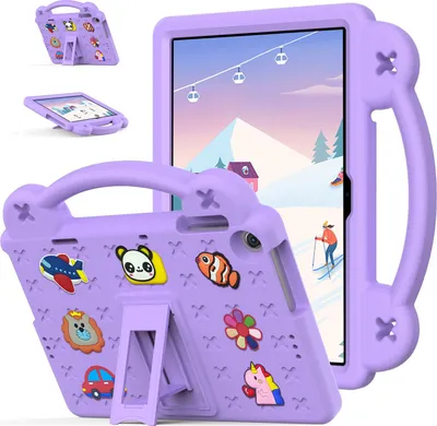 Obrázek produktu pro Ochranné pouzdro pro Lenovo Tab M10 10.1" 3rd Gen TB-328F 2022, roztomilé dětské pouzdro, odolné proti nárazům s držadlem a stojánkem Fialová