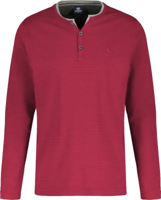 Produktbild von LERROS Langarmshirt Baumwolle mit Serafinoausschnitt, offene Saumabschlüsse und Finelinerstreifen