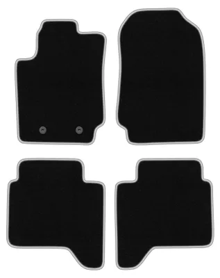 Produktbild von Fußmatten Automatten Velours Schwarz/Silber für Ford Ranger 2012-2019 Set 4-tlg