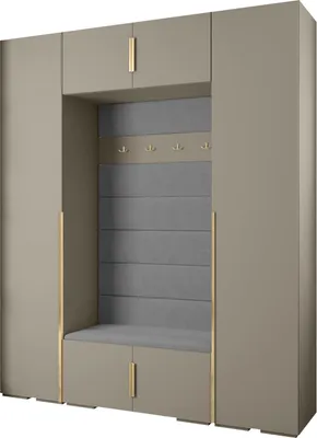 Produktbild von MEBLE KRYSPOL Inova 1 Möbelset Garderobe, 236,7x200x47cm - Kaschmir, Manila 16, Gold