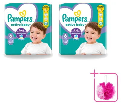 Produktbild von 2 x Pampers Active Baby Windeln Größe 6 - Sparpackung - 2 Stücke