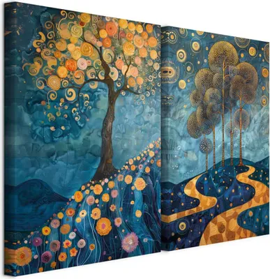 Immagine prodotto di murando - Set di quadri acustici Paesaggio fantastico 120x90cm 2 pezzi ciascuno 60x90cm Collage 2er Pile Immagini Schiuma acustica Pannelli acustici insonorizzanti Grande arte da parete XXL - Arte da parete magica c-H-10082-b-a