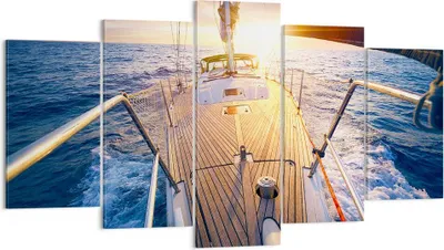 Produktbild von Bild auf Leinwand - Leinwandbild - Segelboot Meer - 160x85cm - Wand Bild - Wanddeko - Wandbilder - Leinwanddruck - Bilder - Kunstdruck - Wanddekoration - Leinwand bilder - Wandkunst - EA160x85-4076