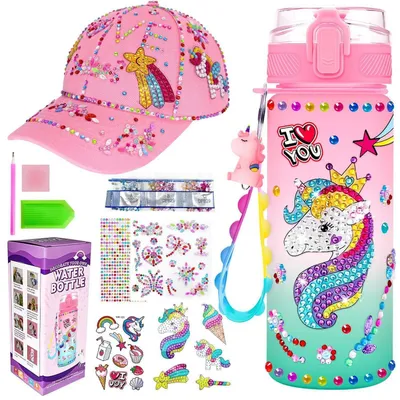 Image de Bouteille d'eau licorne de 600 ml, sans BPA, avec kit d'accessoires