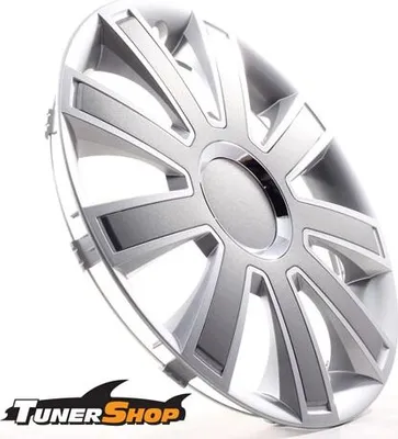 Produktbild von 4 Radkappen Radzierblenden Tunershop 15 Zoll Flash II silber / grau kompatibel mit Alfa Dacia Honda Land Rover Mitsubishi Saab Suzuki
