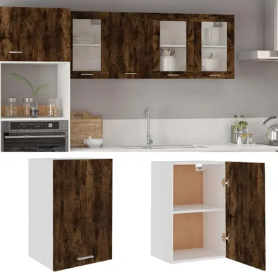 Produktbild von The Living Store Hängeschrank Räuchereiche 39,5x31x60 cm Holzwerkstoff