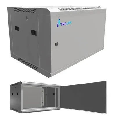 Zdjęcie produktu dla Extralink Szafa Rackmount 6U 600x450 ASP Szara, naścienna, drzwi metalowe