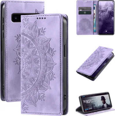 Produktbild von Mandala Handyhülle für Samsung Galaxy S10 RFID Schutz Klapphülle Case Cover Design Schutzhülle Farbe: Violett