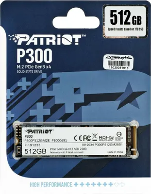 Produktbild von P300 512 GB (PCIe 3.0 x4, NVMe 1.3, M.2 2280)