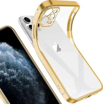 Produktbild von iPhone 11 Pro Max Hülle, LaimTop Leicht Transparent Klar Gel TPU Silikon Quadratisch Überzug Rahmen Schutzhülle für iPhone 11 Pro Max Gold