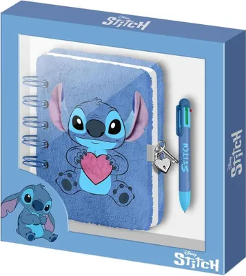Obrázok produktu pre Stitch plyšový denník s perom, roztomilý dizajn, ideálny pre deti