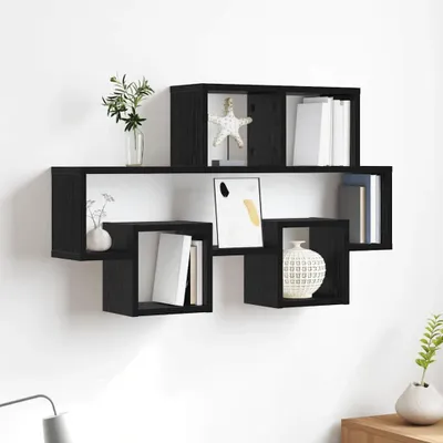 Produktbild von Möbel Wandregal mit Regal Schwarz Eiche 82 x 15 x 51 cm Holzwerkstoff - Wandregale 875184