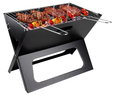 Immagine prodotto di Barbecue portatile pieghevole - Carbonella - Nero - 46 x 36,5 x 28 cm