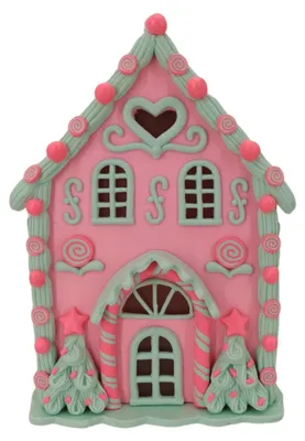 Imagen del producto de LED - Casa de dulces - Poliresina - Rosa/Menta - 13x18,5 cm