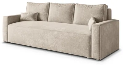 Produktbild von Sofa MENI mit Schlaffunktion, Schlafsofa, Wohnzimmersofa, Couch, Soffa, Bettsofa, Chenille-Stoff – Creme LUMO 55