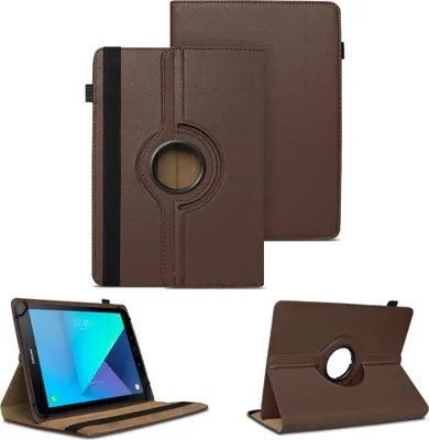 Produktbild von Tablet Tasche für Samsung Galaxy Tab S2 S3 9.7 Hülle Schutzhülle Drehbar CoverFarben:Braun